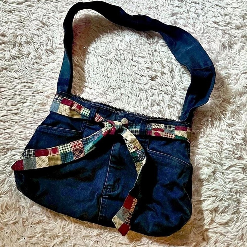 Handmade Y2K Weird‎ Core Eccentric Upcycled Pants Purse Goblin Quirky Grandma